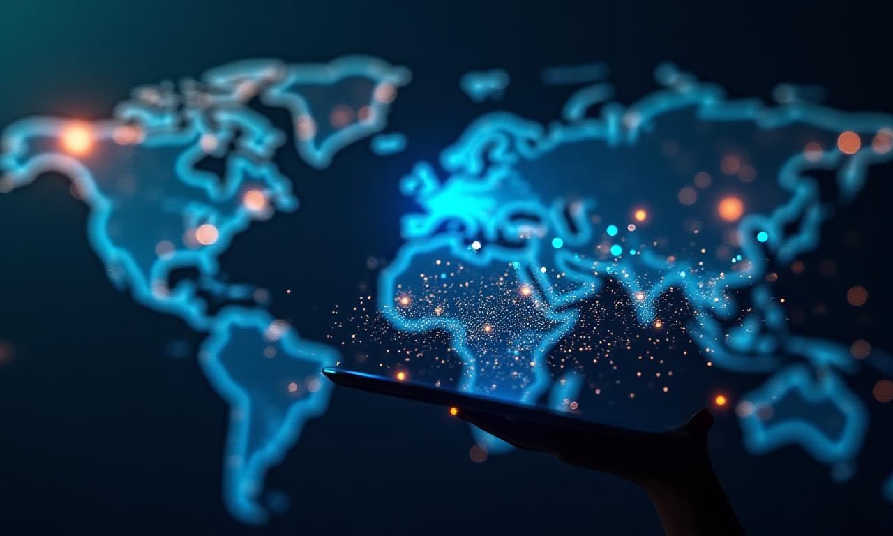 Global logistics network visualization with digital overlays